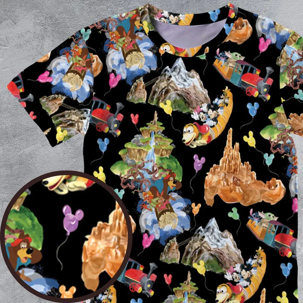 Mountain Magic Kingdom Parks All-Over Print Unisex T-Shirt - 4