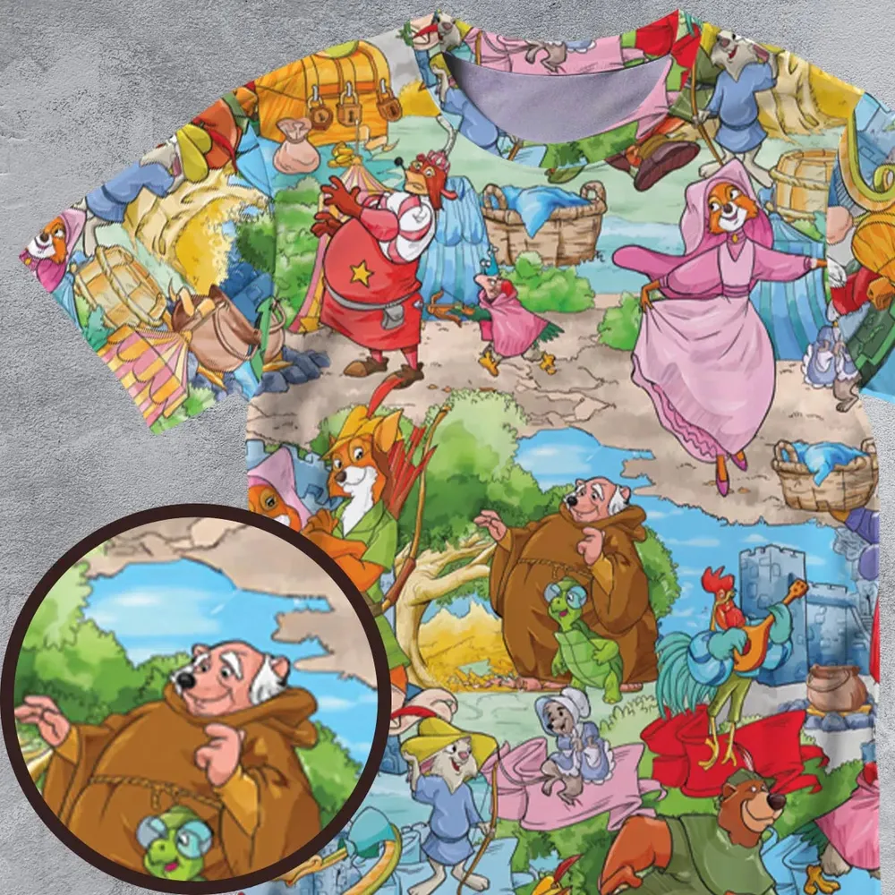 Archer Wood Plaid Robin Hood All-Over Print Unisex T-Shirt - 4