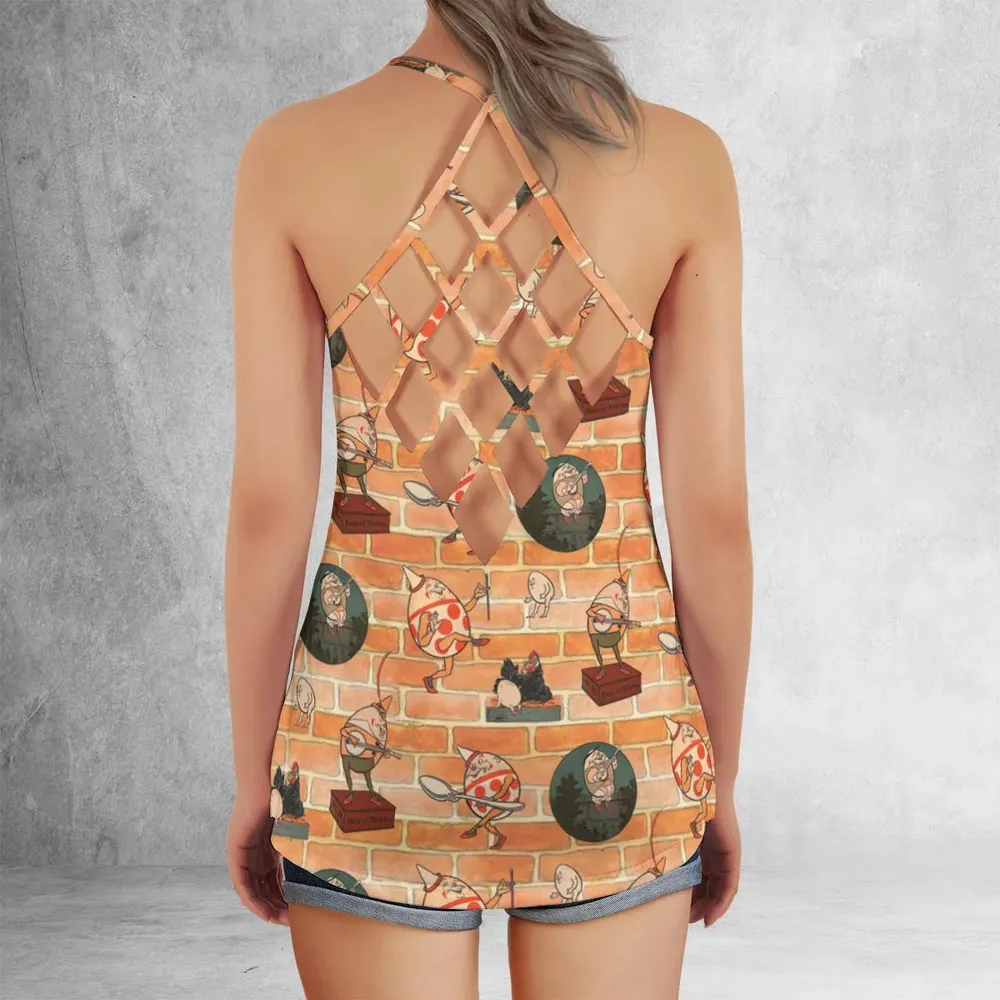 Retro Humpty Dumpty Criss Cross Tank Top - 3
