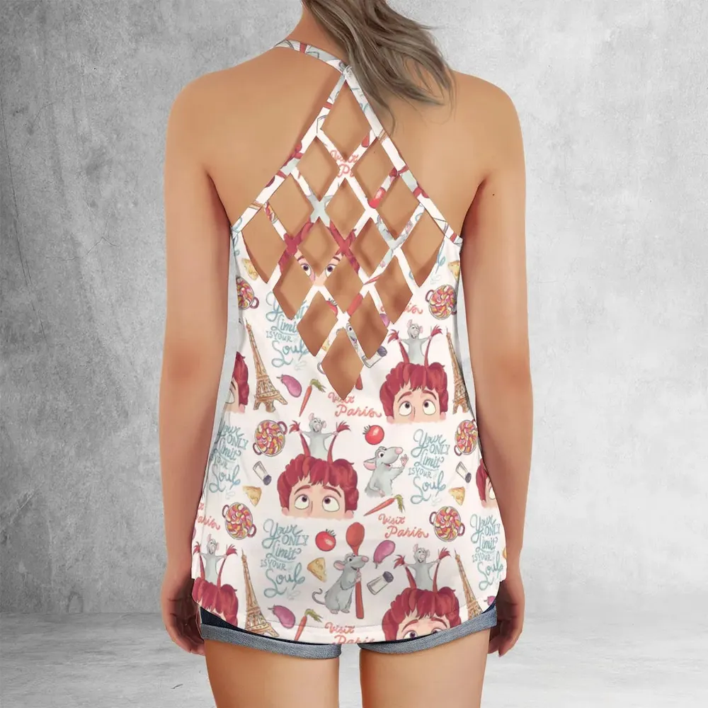 Cute Controller Ratatouille Criss Cross Tank Top - 3