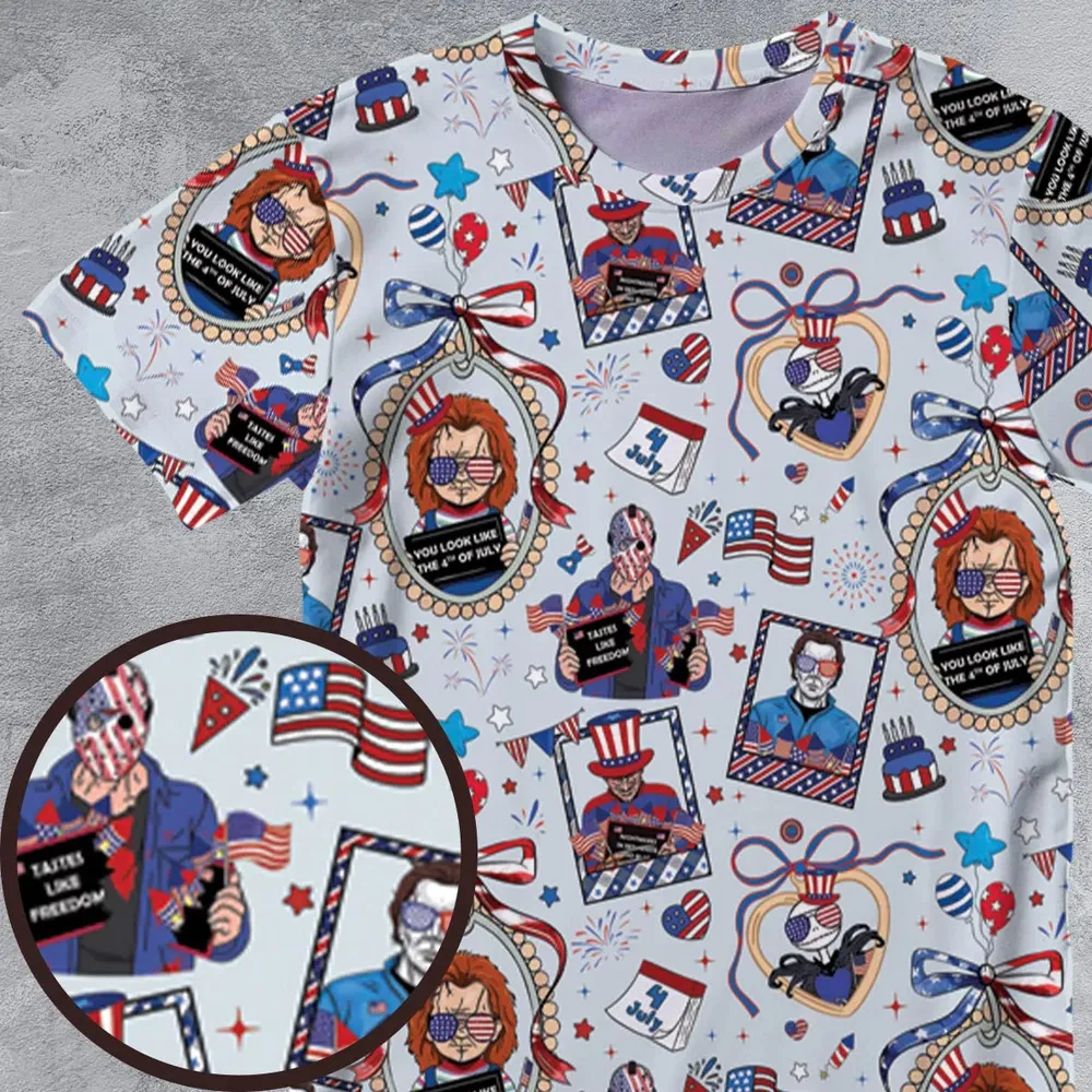 Patriotic Horror All-Over Print Unisex T-Shirt - 4