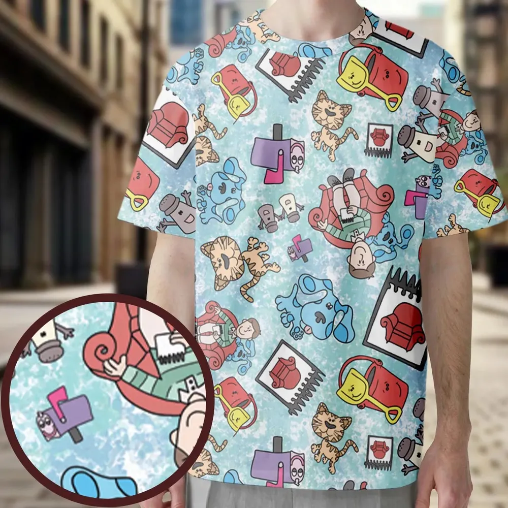 Blue's Clues Friend Party All-Over Print Unisex T-Shirt - 3