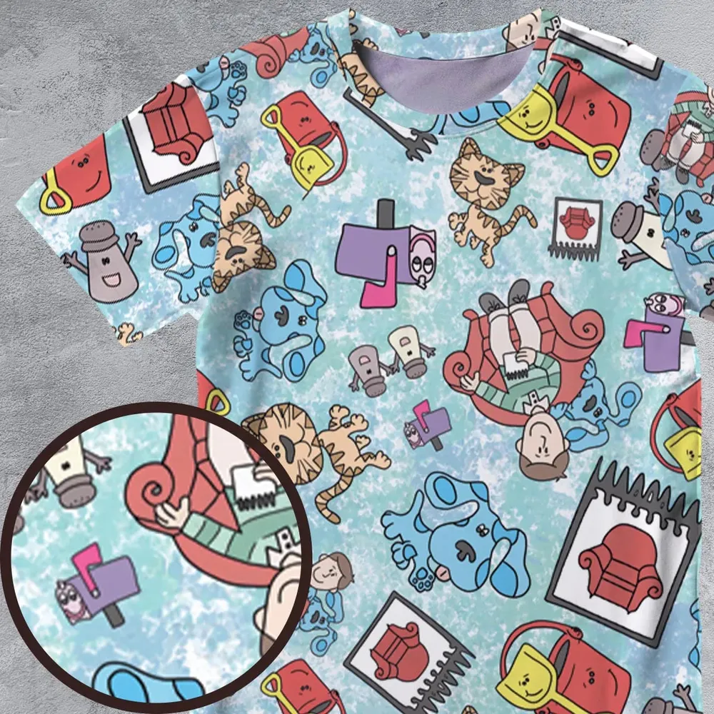 Blue's Clues Friend Party All-Over Print Unisex T-Shirt - 4