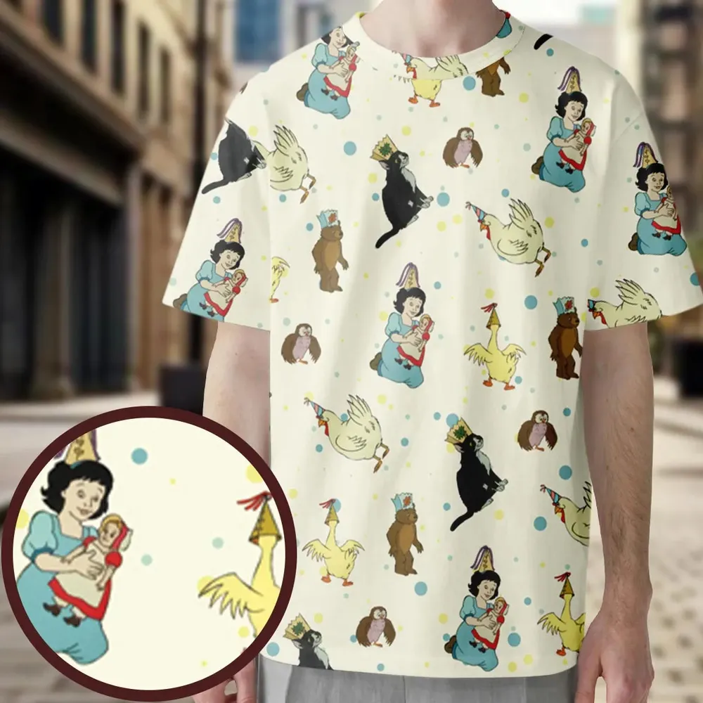 The Curious Cub and His Forest Friends Little Bear All-Over Print Unisex T-Shirt - 3