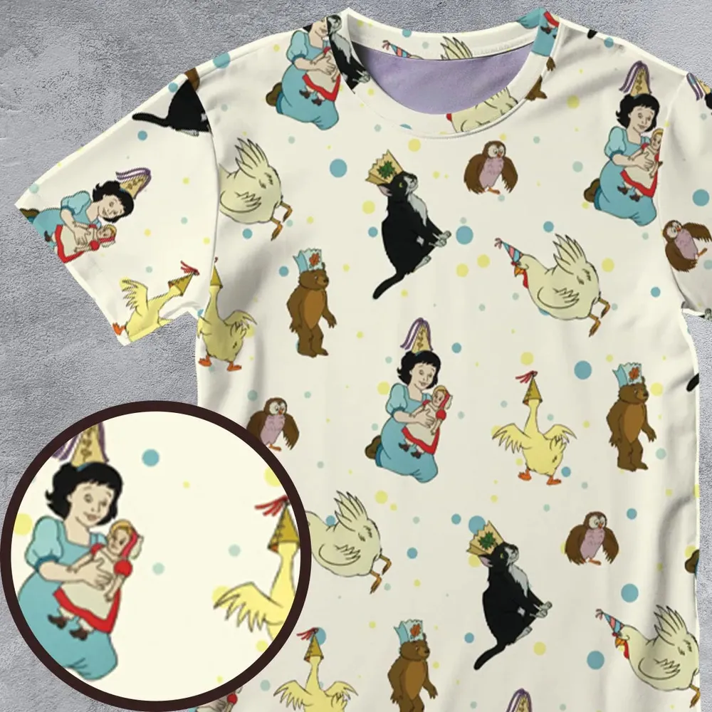 The Curious Cub and His Forest Friends Little Bear All-Over Print Unisex T-Shirt - 4