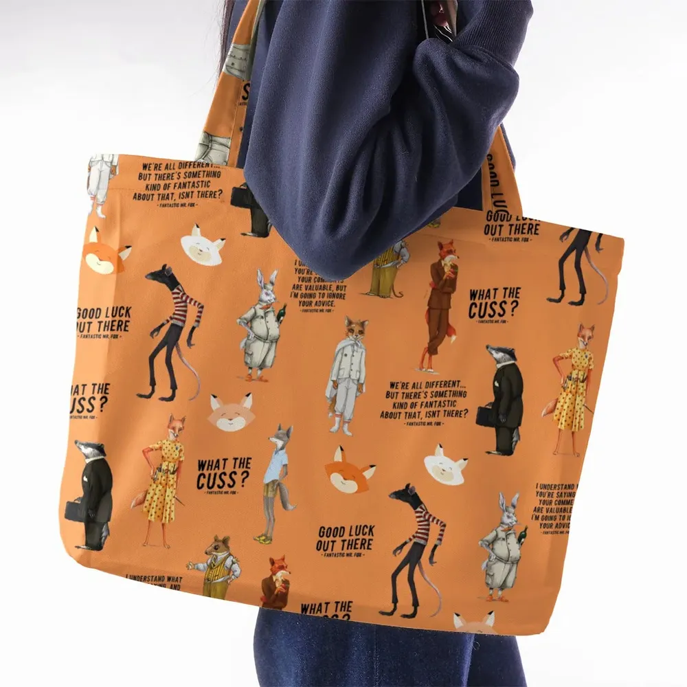 Cuss You Are Fantastic Mr. Fox Large Tote Bag - 2