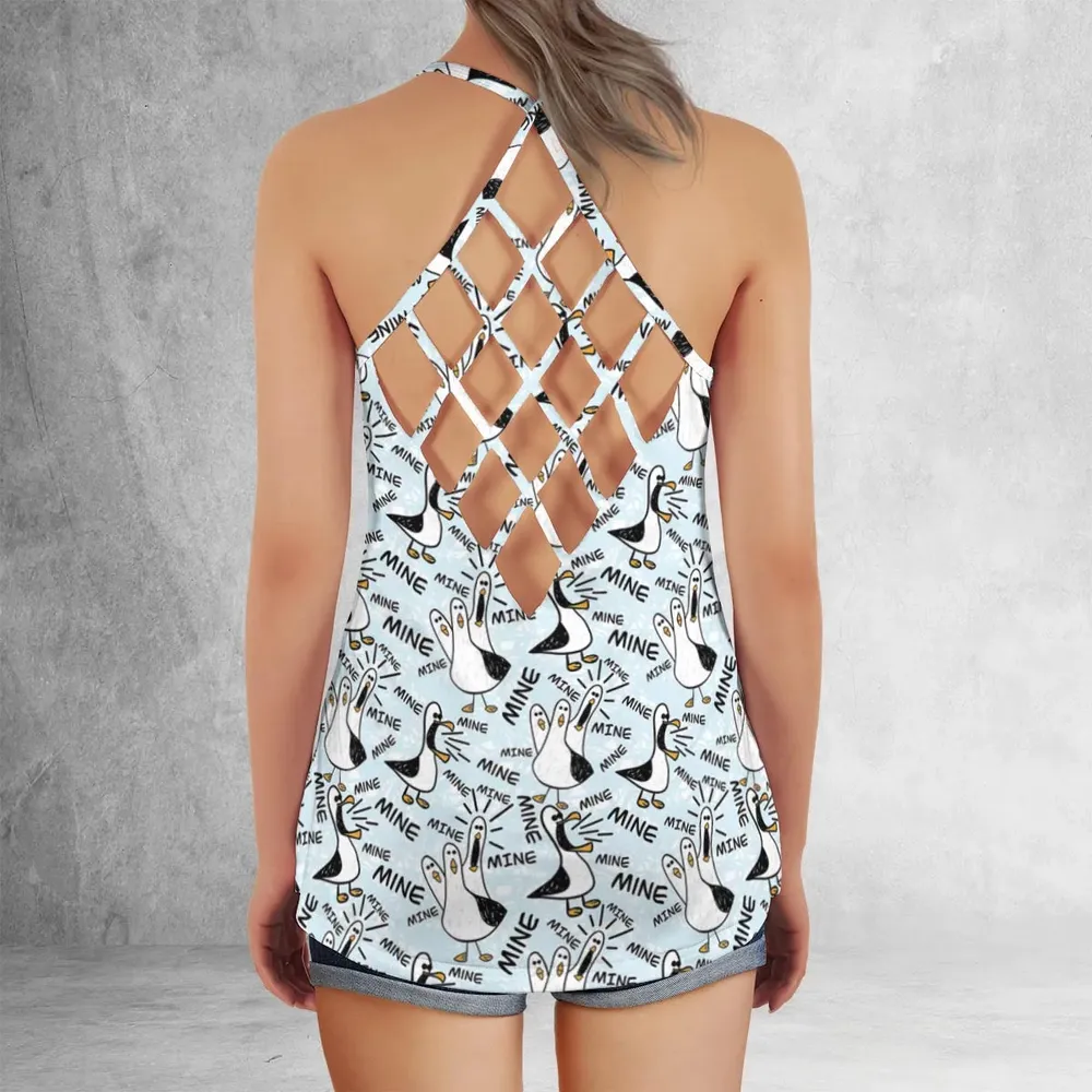 Mine Mine Mine Seagulls Criss Cross Tank Top - 3