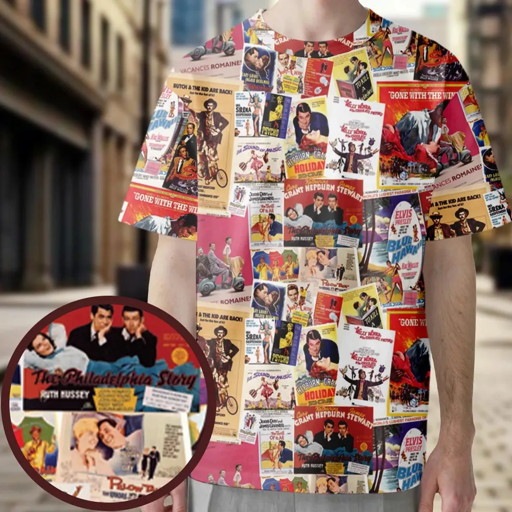 Hollywood Classics Collage All-Over Print Unisex T-Shirt - 3