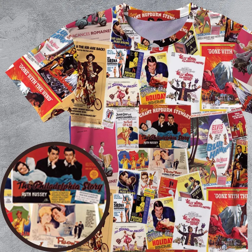 Hollywood Classics Collage All-Over Print Unisex T-Shirt - 4
