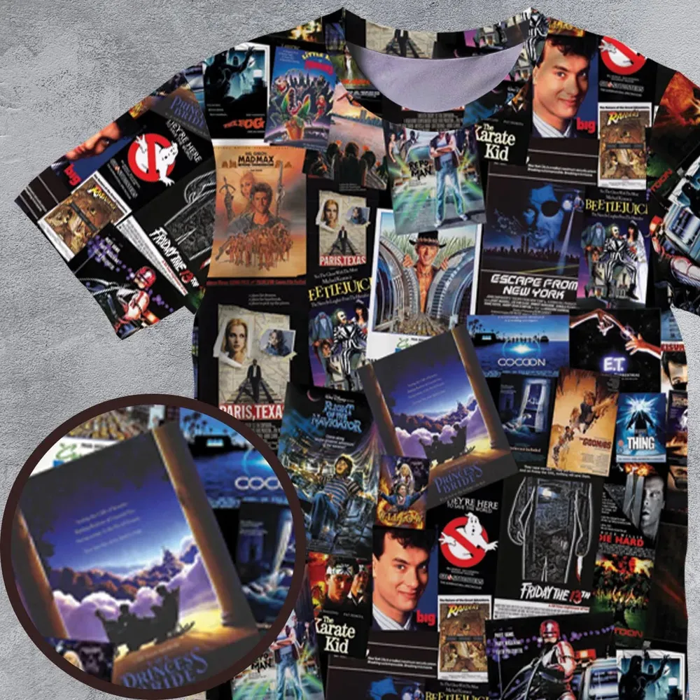 1980s Movie All-Over Print Unisex T-Shirt - 4