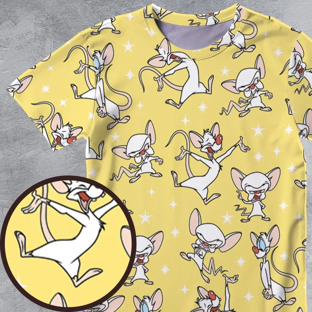 Lab Style Pinky and the Brain All-Over Print Unisex T-Shirt - 4