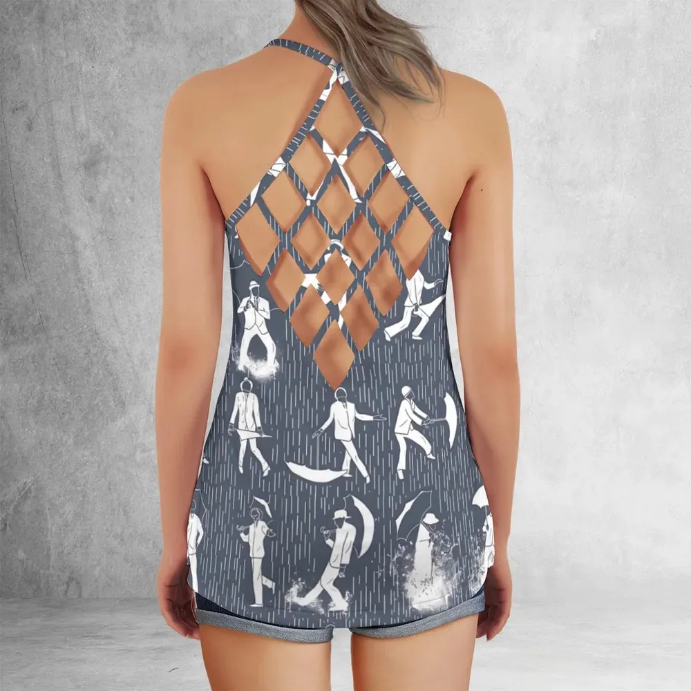 Singin' in the Rain Wall Mural Criss Cross Tank Top - 3