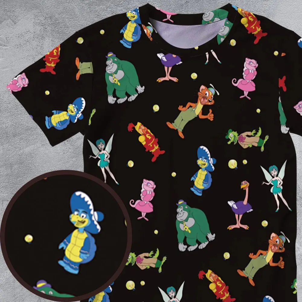 Willy's Vintage Charracters All-Over Print Unisex T-Shirt - 4