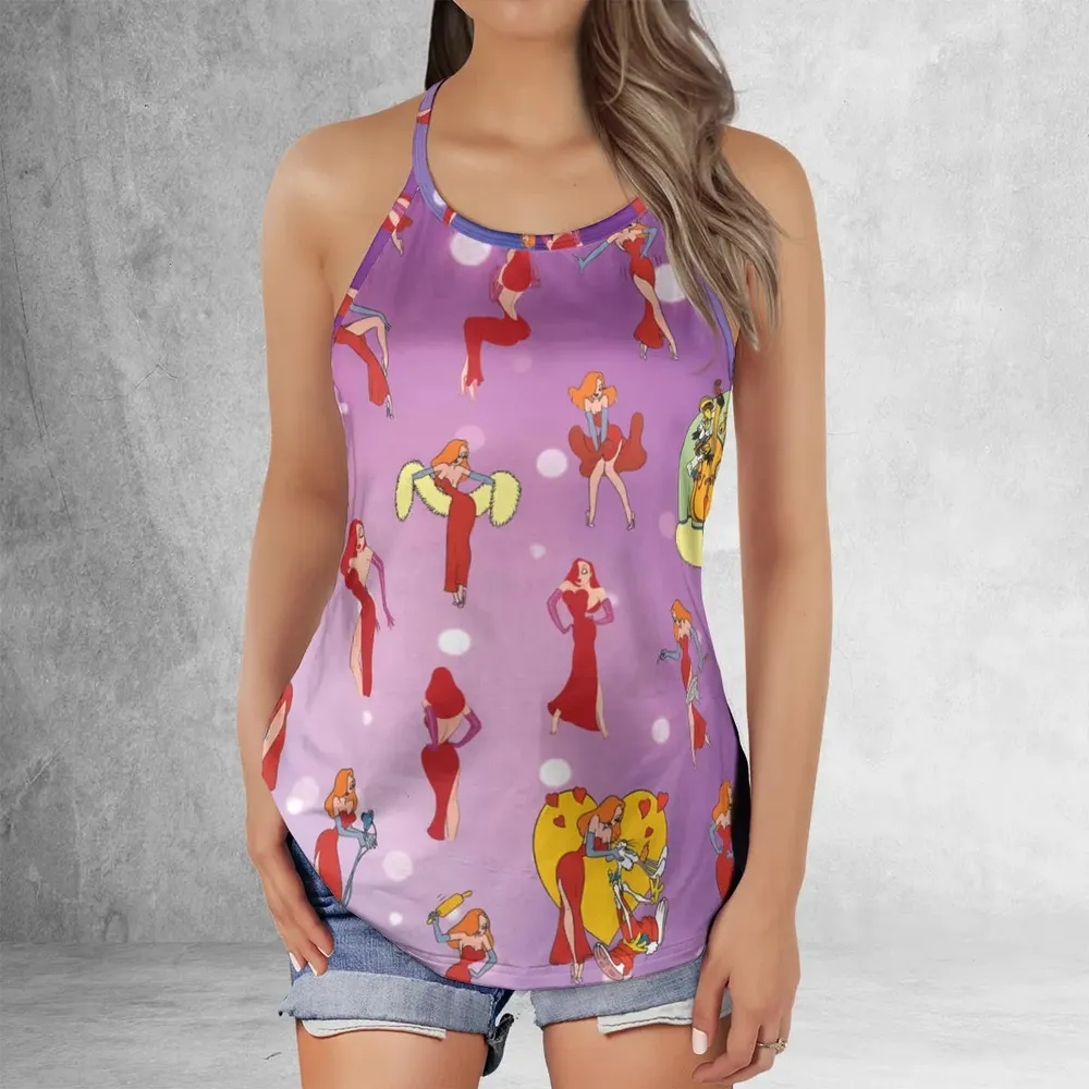 Red Hot Jessica Rabbit Who Framed Roger Rabbit Criss Cross Tank Top - 2
