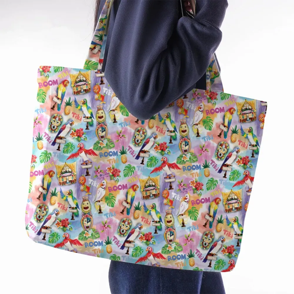 Tiki Room With Orange Bird Large Tote Bag - 2