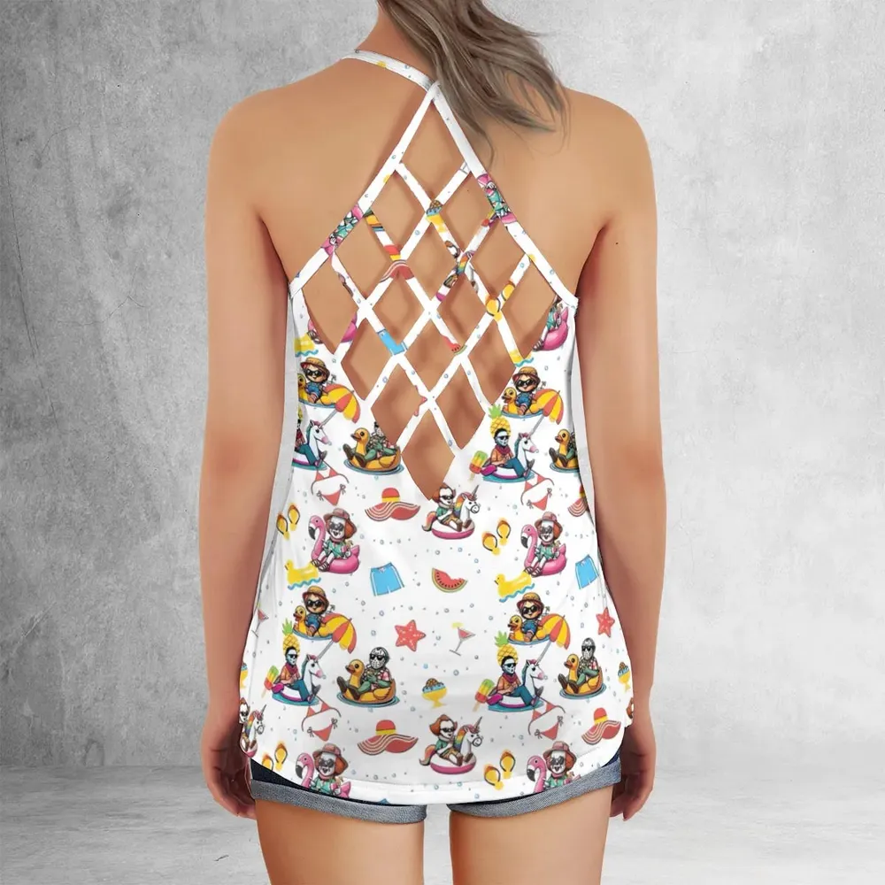 Horror Beach Criss Cross Tank Top - 3