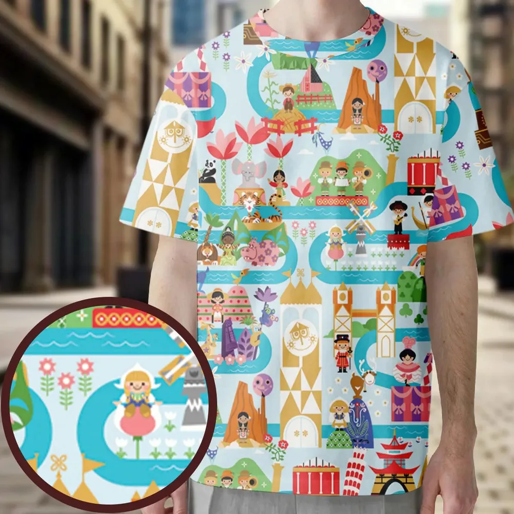 It's Small World Map All-Over Print Unisex T-Shirt - 3