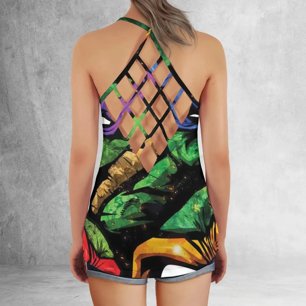 Four Ninja Turtles TMNT Criss Cross Tank Top - 3