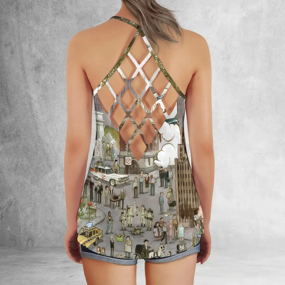Ghostbusterland Ghostbusters Criss Cross Tank Top - 3