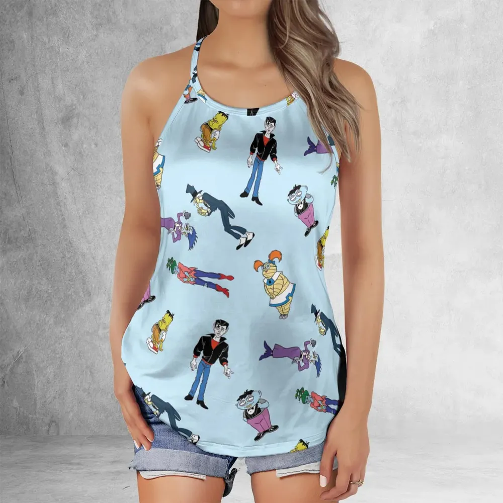 Animated Undead Gravedale High Criss Cross Tank Top - 2