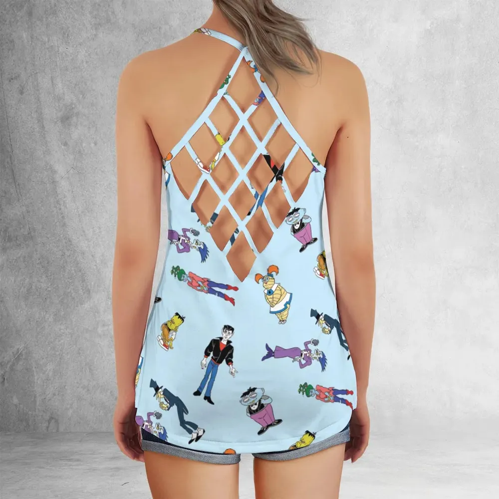 Animated Undead Gravedale High Criss Cross Tank Top - 3