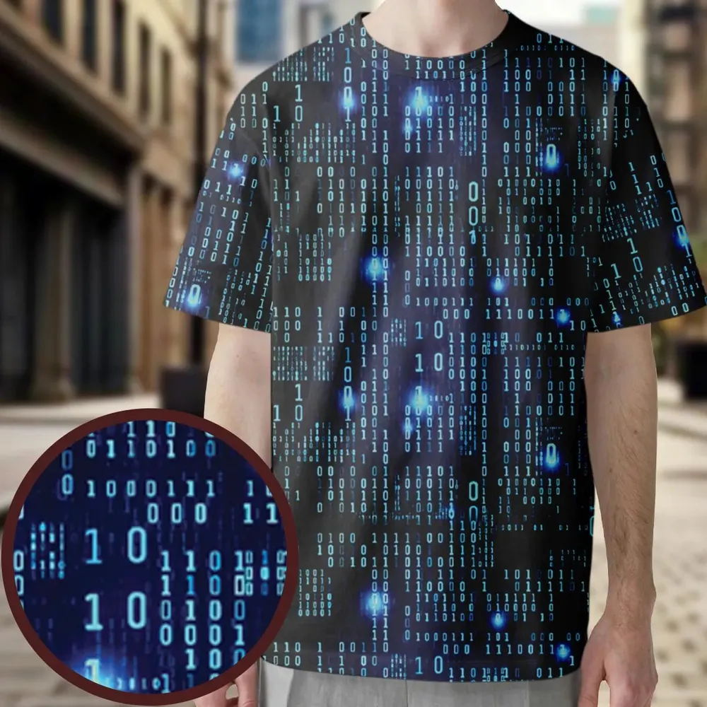 Binary Vibes All-Over Print Unisex T-Shirt - 3