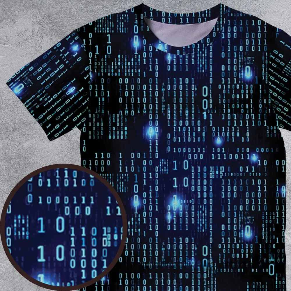 Binary Vibes All-Over Print Unisex T-Shirt - 4