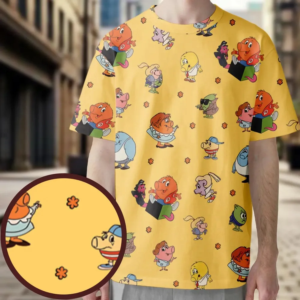 80s Arcade Game Qbert All-Over Print Unisex T-Shirt - 3