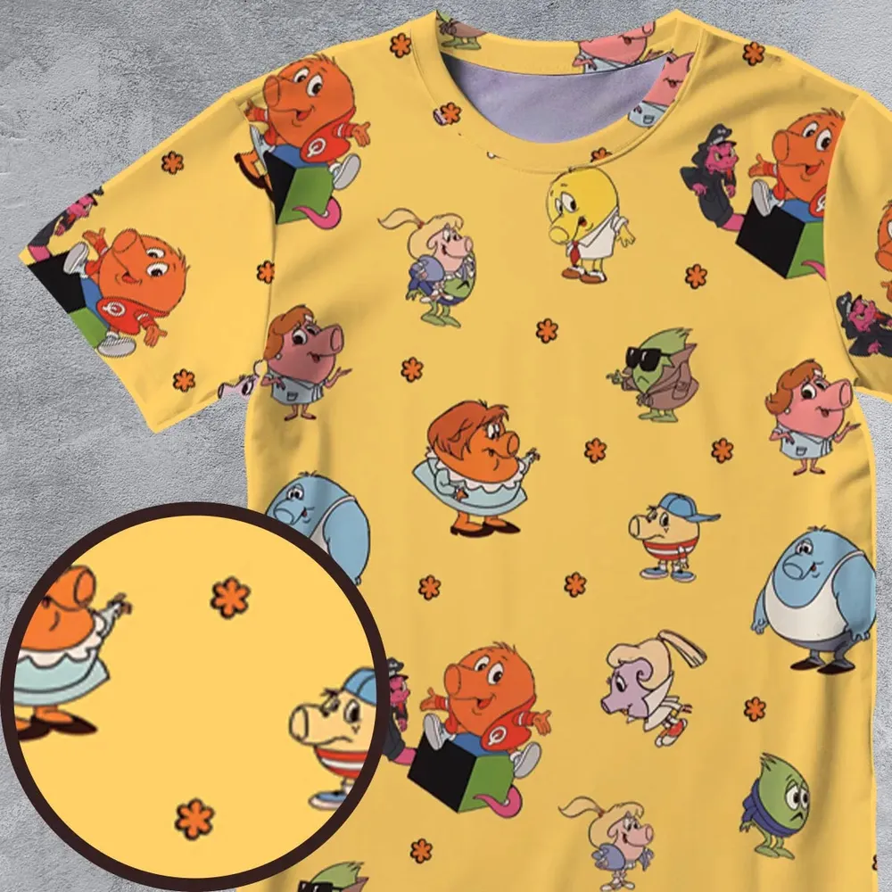 80s Arcade Game Qbert All-Over Print Unisex T-Shirt - 4