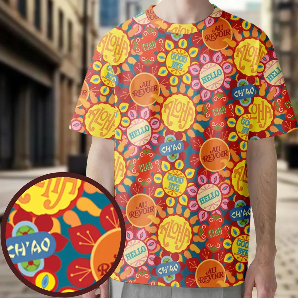It's a Small World Flowers All-Over Print Unisex T-Shirt - 3