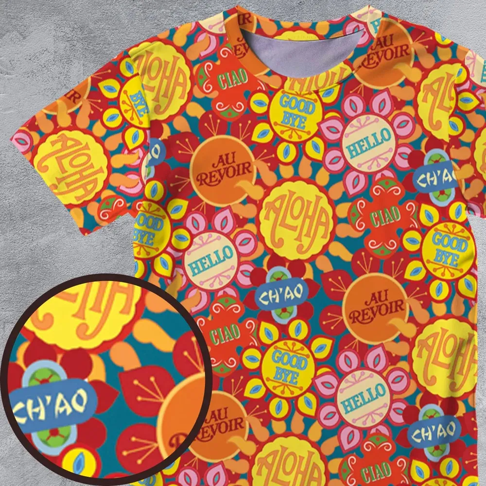 It's a Small World Flowers All-Over Print Unisex T-Shirt - 4