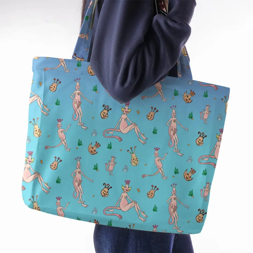 Who You Callin' One-eyed Shrimp Sea-Monkeys Large Tote Bag - 2