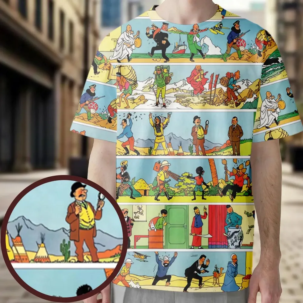 The Story Of Tintin All-Over Print Unisex T-Shirt - 3