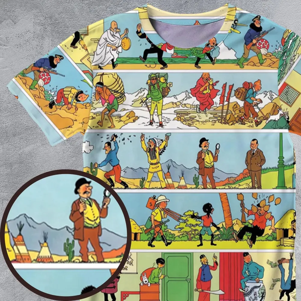 The Story Of Tintin All-Over Print Unisex T-Shirt - 4