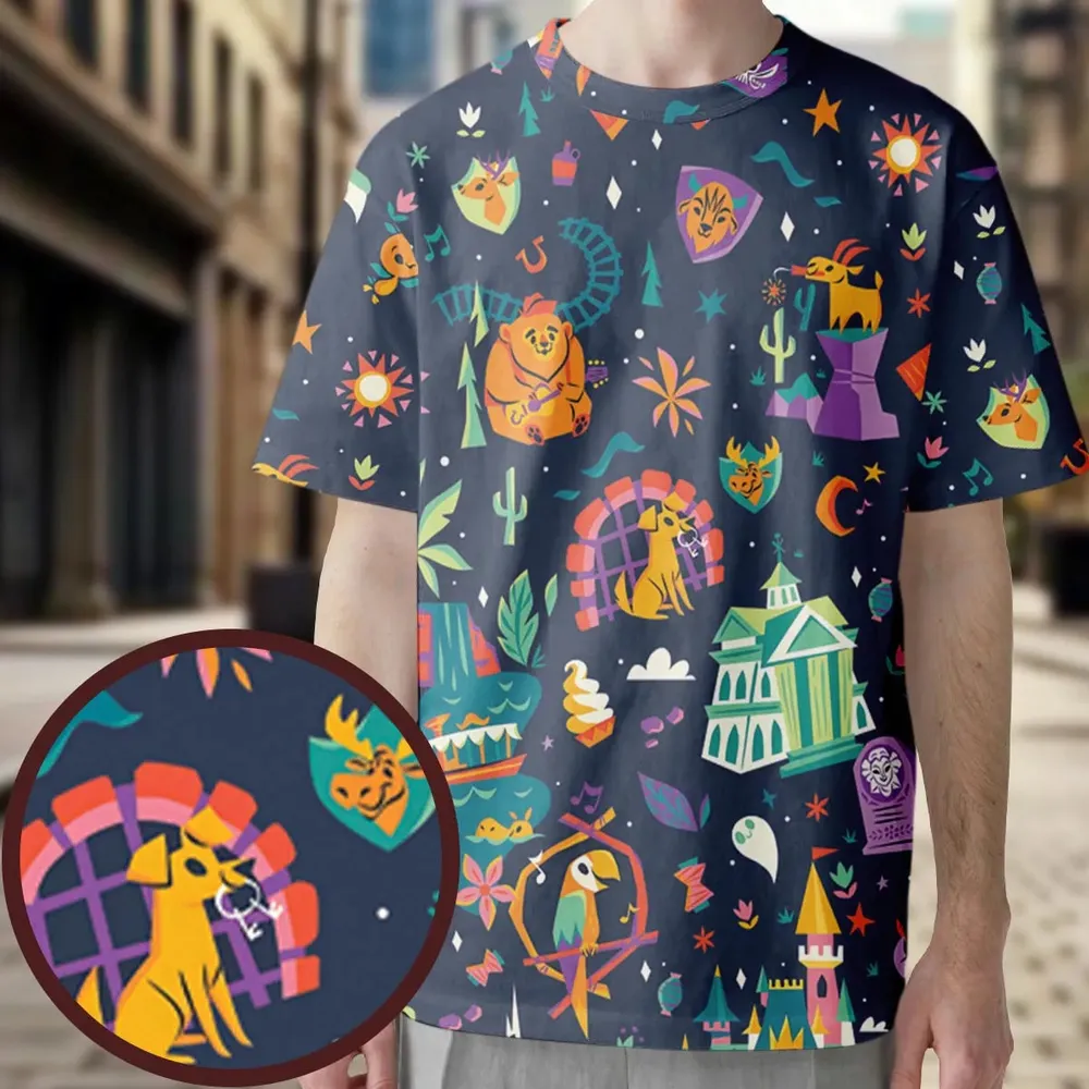 Magic Kingdom Theme All-Over Print Unisex T-Shirt - 3