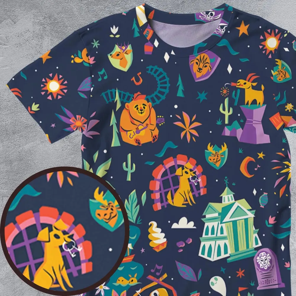 Magic Kingdom Theme All-Over Print Unisex T-Shirt - 4