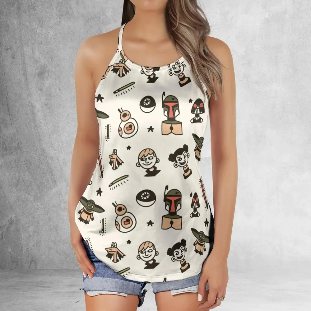 Retro Galaxy Star Wars Criss Cross Tank Top - 2