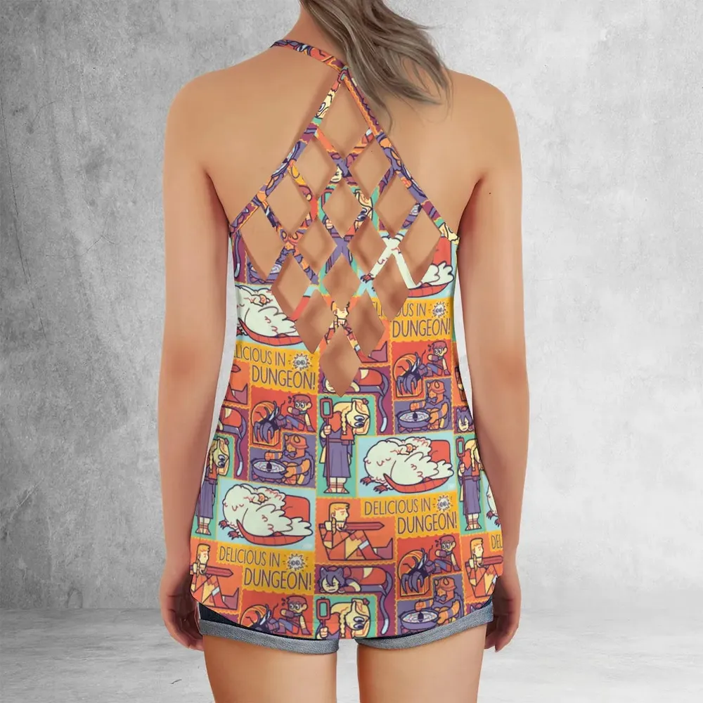Delicious In Dungeon Criss Cross Tank Top - 3