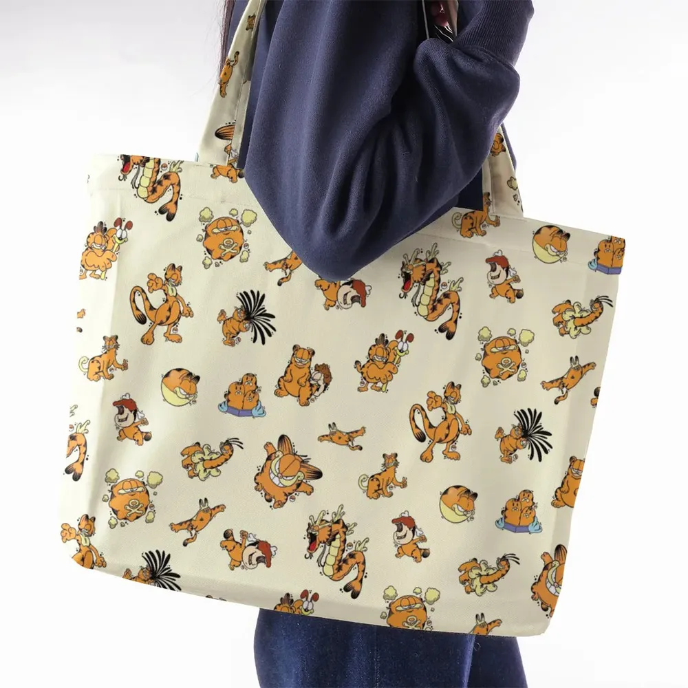 Lazy Legend Garfield Pokemon Mashup Large Tote Bag - 2