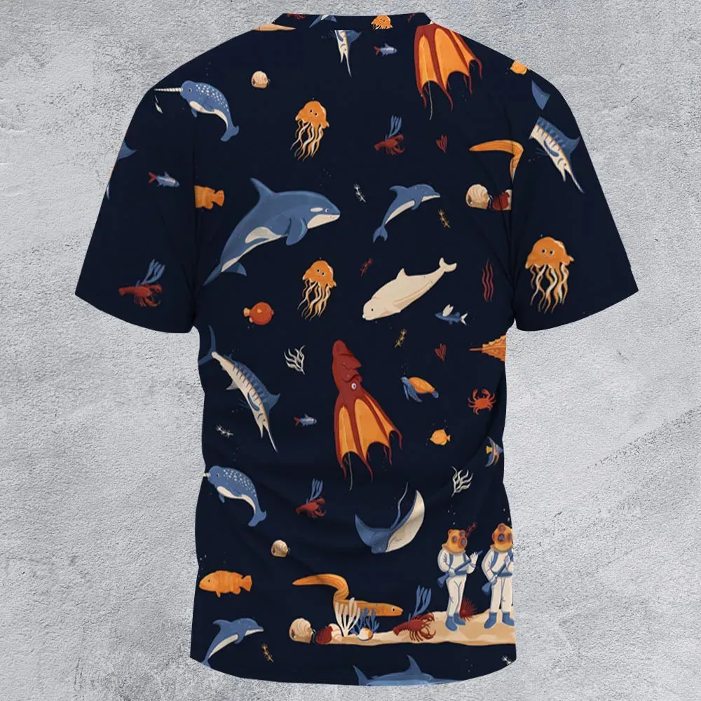 Around The Word Under The Sea All-Over Print Unisex T-Shirt - 2