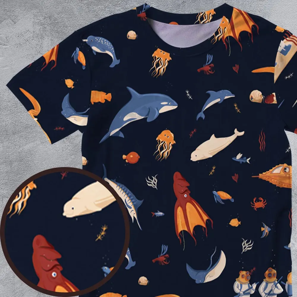 Around The Word Under The Sea All-Over Print Unisex T-Shirt - 4