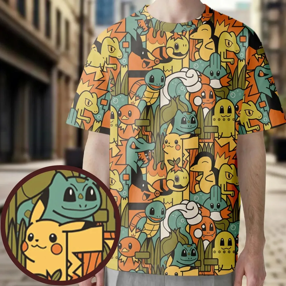 Power Starter Colors Pokemon All-Over Print Unisex T-Shirt - 3