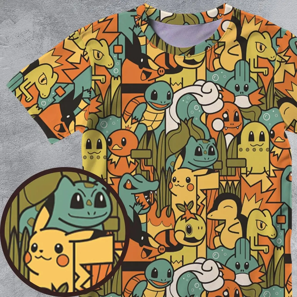 Power Starter Colors Pokemon All-Over Print Unisex T-Shirt - 4
