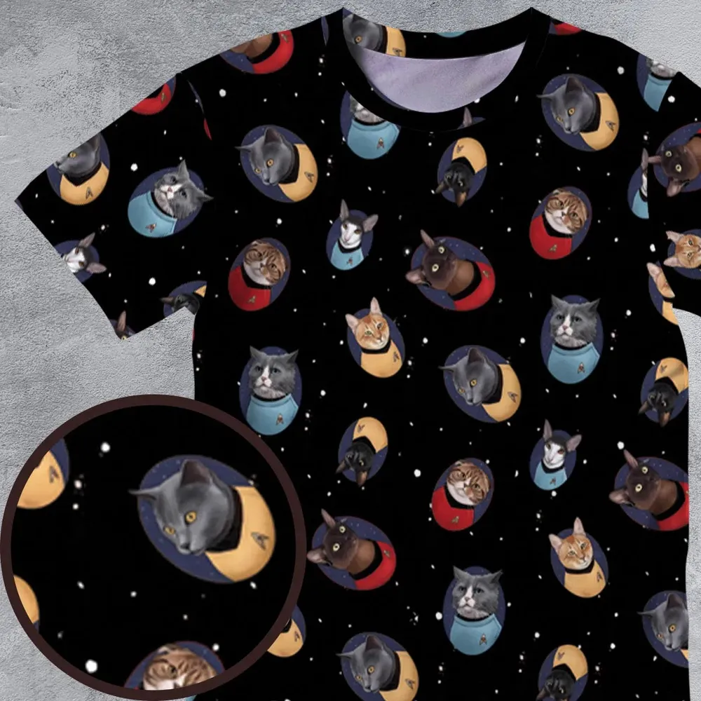 Live Long and Paws-purr Star Trek All-Over Print Unisex T-Shirt - 4