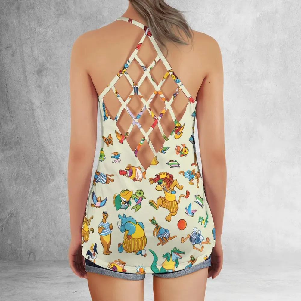 Bedknobs and broomsticks True Blue Team and the Dirty Yellow Team Criss Cross Tank Top - 3