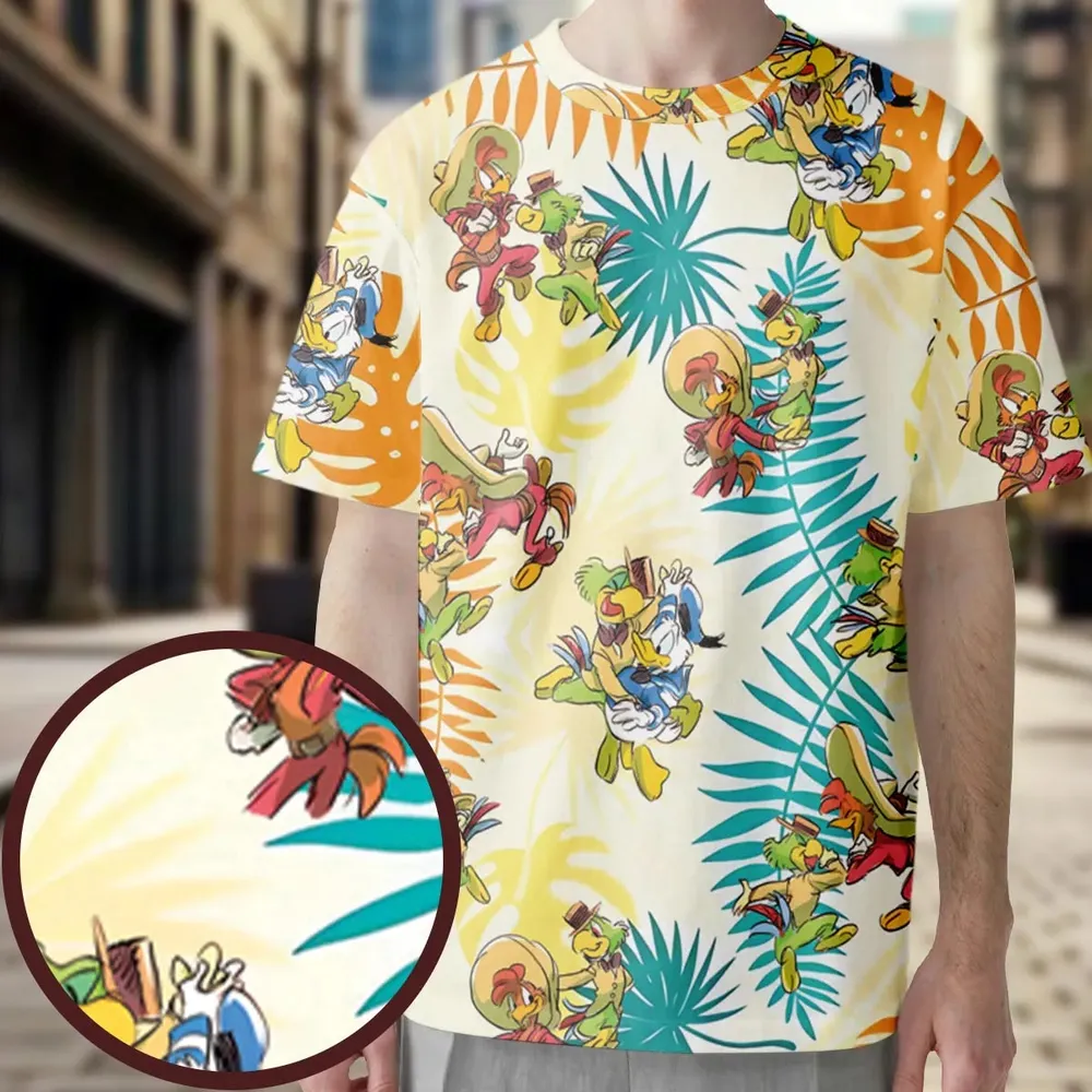 Tropical The Three Caballeros All-Over Print Unisex T-Shirt - 3