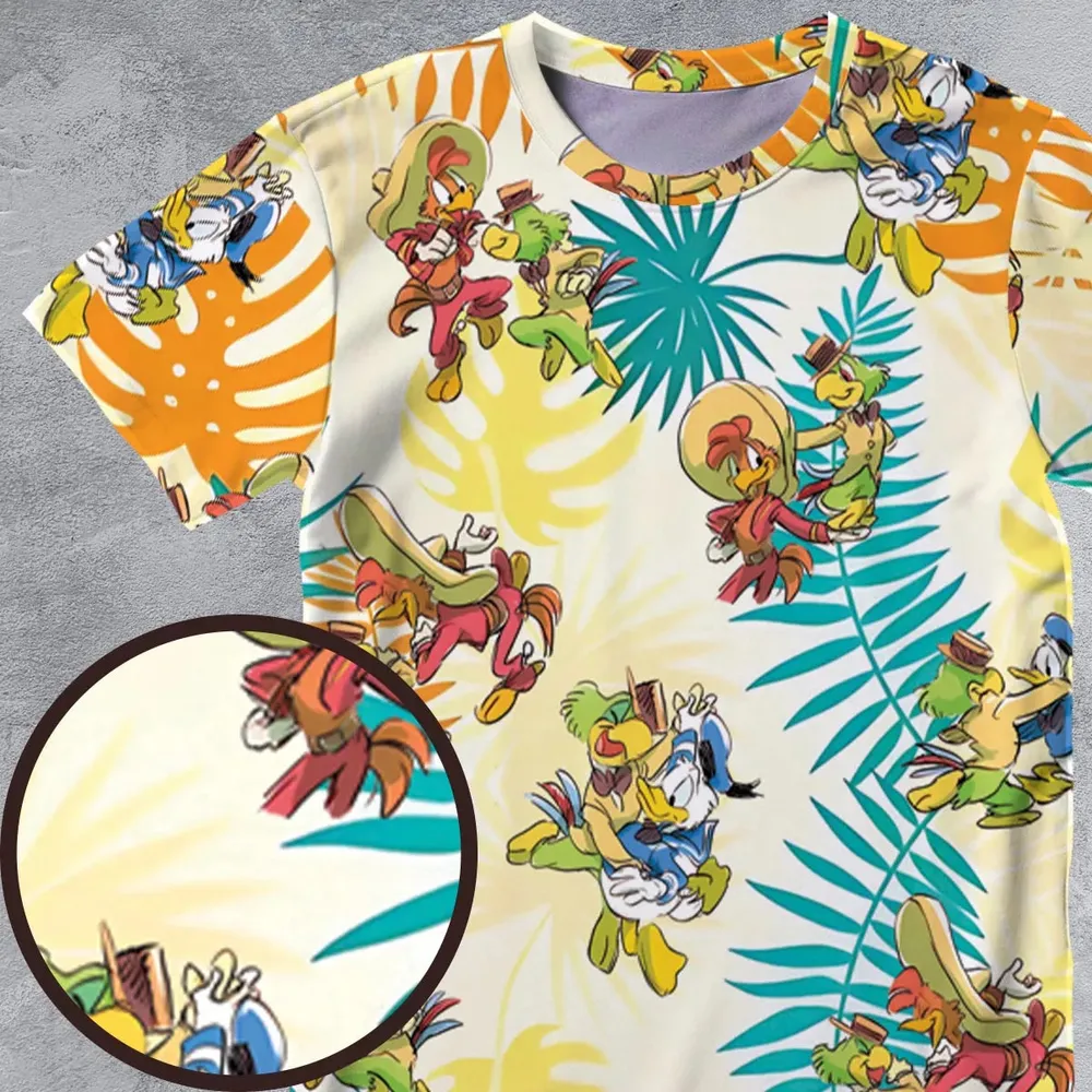 Tropical The Three Caballeros All-Over Print Unisex T-Shirt - 4