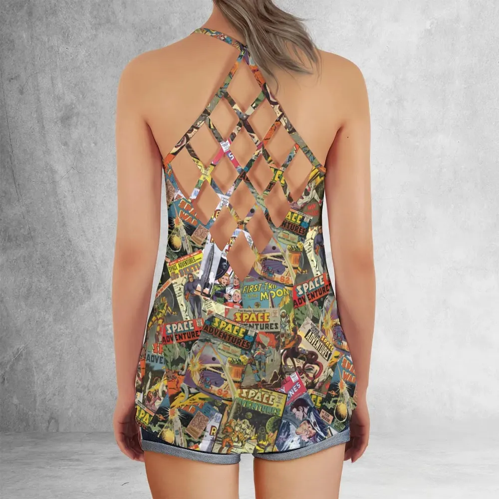Comic-Con Cartoon Criss Cross Tank Top - 3