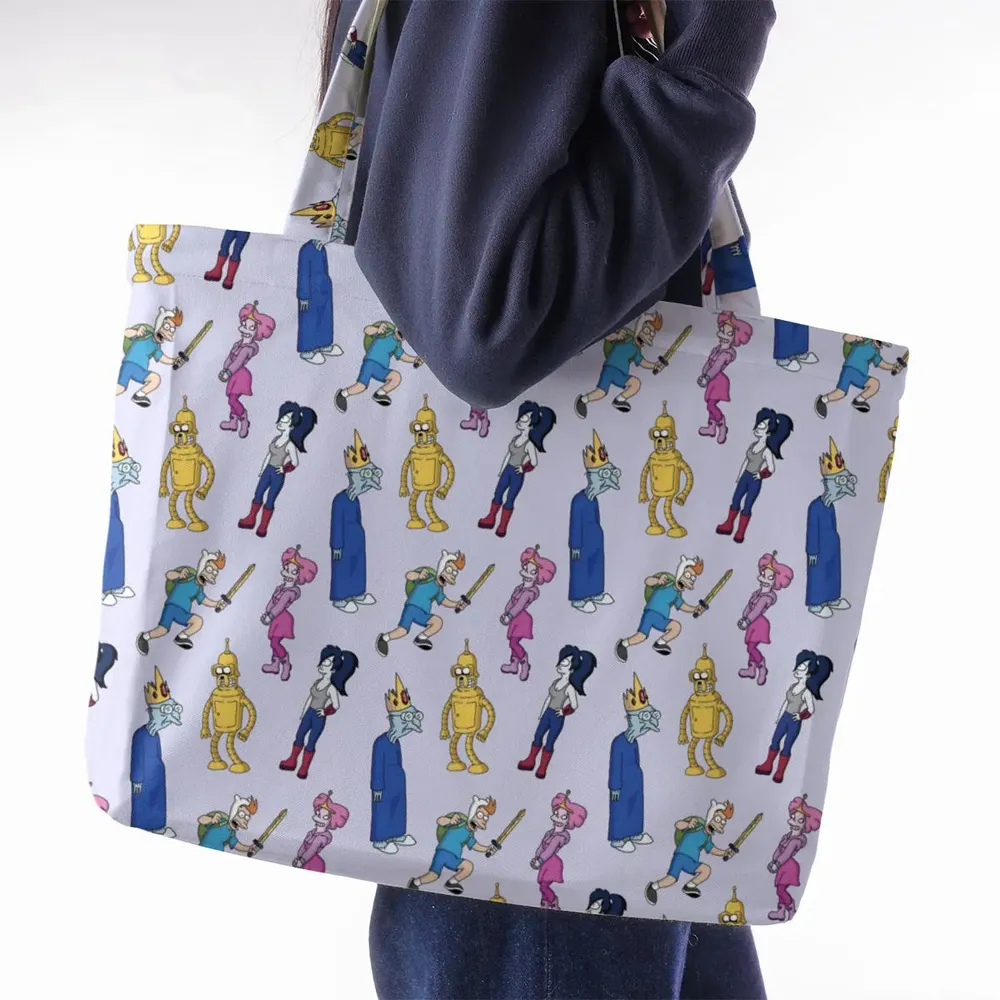 Future Time Futurama Adventure Time Mashup Large Tote Bag - 2