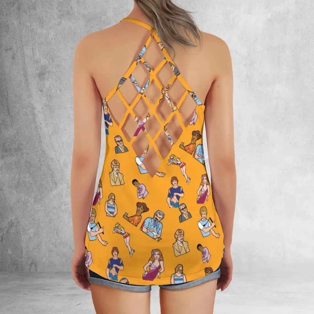 Summer Party Boogie Nights Characters Criss Cross Tank Top - 3
